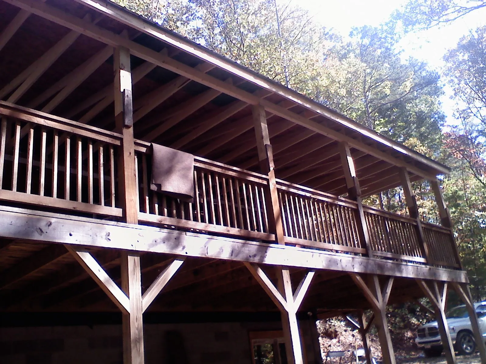 Timber framing under a new elevated porch and deck — Roof Leak Repair in Poestenkill by Roofing Brothers